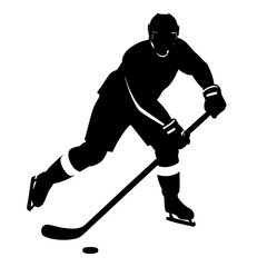 Hockey player silhouette vector illustration 