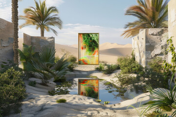 A Serene Oasis in the Desert Sands