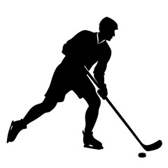 Hockey player silhouette vector illustration 