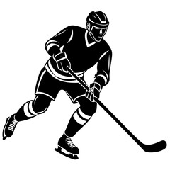 Obraz premium Hockey player silhouette vector illustration 