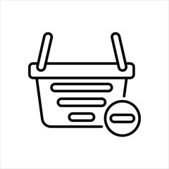 Delete To Basket vector icon