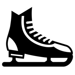 Hockey skate silhouette vector illustration 