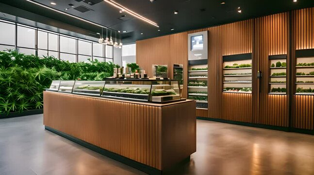 Contemporary Cannabis Retail. Clean Architectural Lines