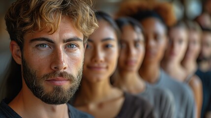 Obraz premium faces of men and women from diverse ages genders and races concept of social equality human rights freedom diversity and acceptance.image illustration