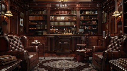 Elite Gentlemen's Club Vintage Luxury and Sophistication with Business Cards Cigars and Leather Armchairs