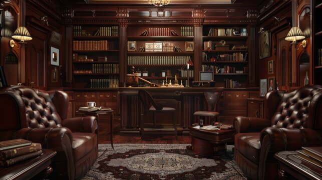 Elite Gentlemen's Club Vintage Luxury and Sophistication with Business Cards Cigars and Leather Armchairs