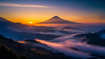 富士山の日の出と雲海