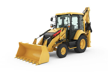 Loader or Bulldozer excavator isolated on white background