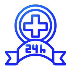 24 hour health service gradient icon