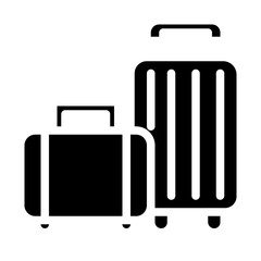  large suitcases and small suitcases solid icon
