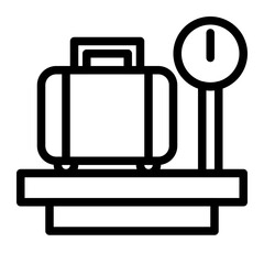 weigh the suitcase line icon