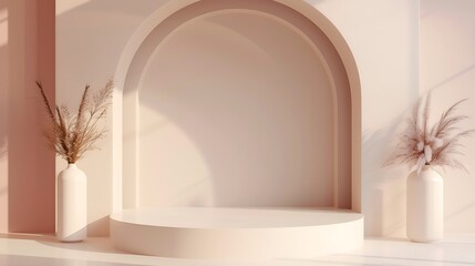 showroom, advertising, presentation, show, floor, light, wall, pastel, stand, object, mockup, 3d, geometric, background, pedestal, empty, modern, illustration, design, product, abstract, shape, displa