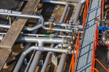 Pipe line oil and gas valves at gas plant pressure safety valve