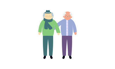 Grandfathers cartoons. Elderly People illustration