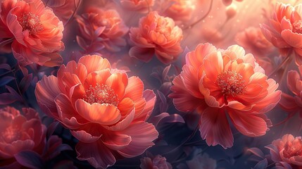 Obraz premium chinese pattern modern flower background oriental flower peony template.stock illustration