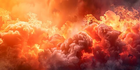 Realistic Compilation of Large Explosions and Fire Effects on a Separate Background. Concept Explosive Effects, Fire Background, Realistic Compilation, Large Explosions, Separate Background