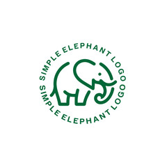 elephant linear simple logo vector graphic template