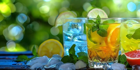 Summer Cocktail Recipes Refreshing Drinks for a Sunny Day. Concept Summer Recipes, Cocktail Drinks, Refreshing Beverages, Sunny Day, Outdoor Entertaining
