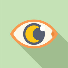 Stylized eye is staring at a crescent moon, bringing a sense of mystery and wonder