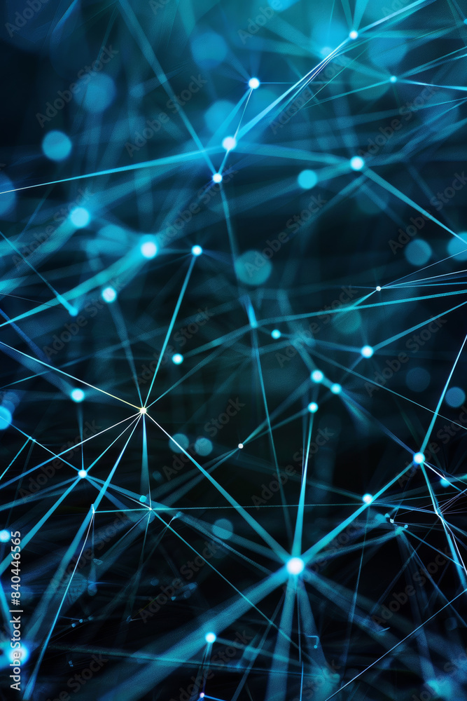 Poster abstract digital network with glowing lines and nodes. futuristic technology background showcasing c