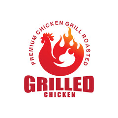 chicken grilled roasted logo vector graphic template