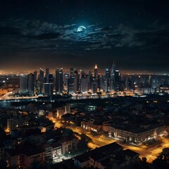 Fototapeta premium Night view of the city