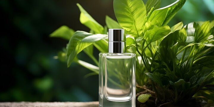 Mockup of Glass Serum Bottle with Blank Packaging Design for Cosmetic Products. Concept Cosmetic Packaging, Glass Bottle, Product Mockup, Serum Design, Blank Packaging