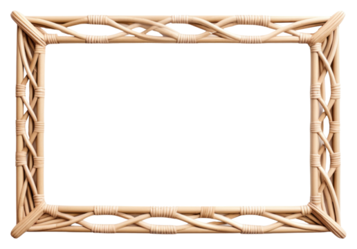PNG  Stunning design rattan backgrounds frame white background.