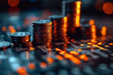 Business Finance and Investment: Global Economic Growth Concept. Forex Financial Graph Chart, Market Report on Currency Trends with Space for Business Insights