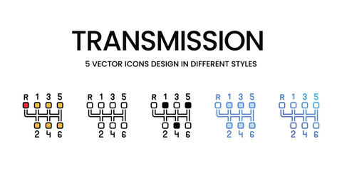 Transmission icons vector set stock illustration.