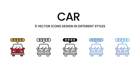 Car icons vector set stock illustration.
