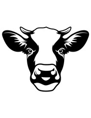 Cow Head | Farm Animal | Meat Shop | Cow Portrait | Barn | Cow Face | Cattle Farm | Original Illustration | Vector and Clipart | Cutfile and Stencil