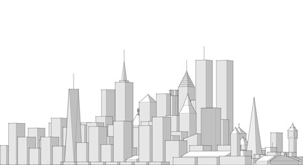 Fototapeta premium modern city panorama 3d illustration