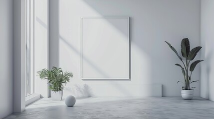Sleek Minimalist Space in Contemporary Home Showcasing Frame Mockup
