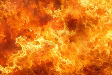 Detailed close up of intense fire and smoke on a dark background for impactful visuals