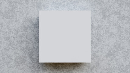 Concrete Background. Box placed on concrete for a minimalist background. 3D Render.