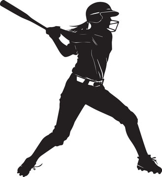 recommend clip art: Female softball player silhouette