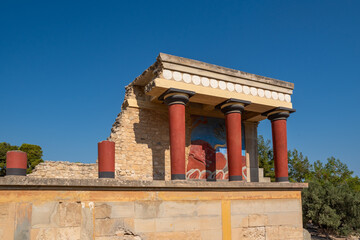 Naklejka premium Ancient ruines of famouse Knossos palace at Crete island. Greece.
