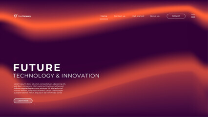 Gradient colorful web template landing page digital website landing page design concept Vector