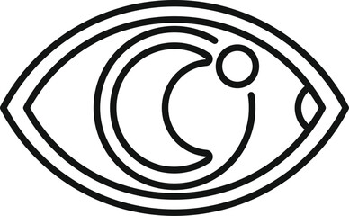 Simple, bold linear illustration of an eye, suitable for various design uses