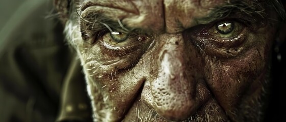 Obraz premium Consider the use of texture to enhance the emotional depth of the mans expression