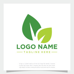 Flat monogram logotype leaf flower