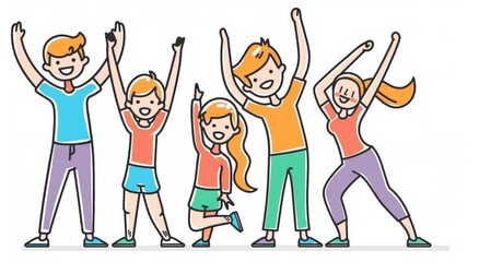 Naive children's drawing with colored chalk on white paper