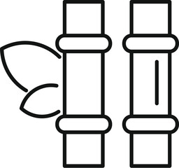Elegant and tranquil bamboo line art icon in minimalistic black and white design. Perfect for eco friendly and sustainable vector illustration with a simple. Natural. And organic aesthetic