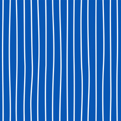 Vector blue monochrome seamless striped pattern. Kawaii background