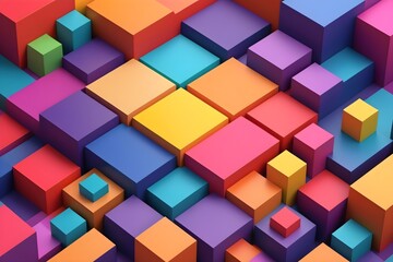 Obraz premium Colorful cubes background. 3D colorful geometric structure.