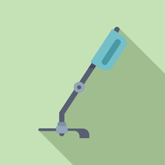 Flat design vector graphic of a stylish table lamp on a shaded green background