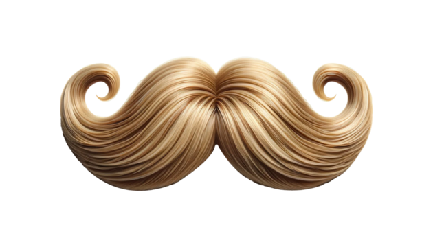 Blonde  moustache  isolated on transparent or white background
