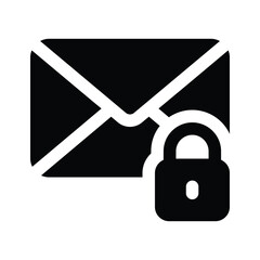Padlock with mail vector design of email protection, editable icon