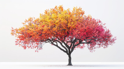 Fototapeta premium Colorful tree with autumn foliage representing nature's beauty and seasonal transition